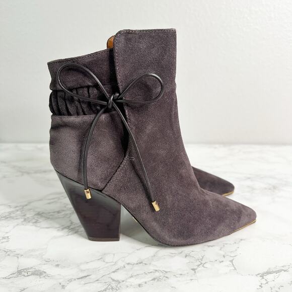 Tory Burch Women's Suede Lila 90s Scrunch High Heel Ankle Booties Size 6 - Picture 2 of 14